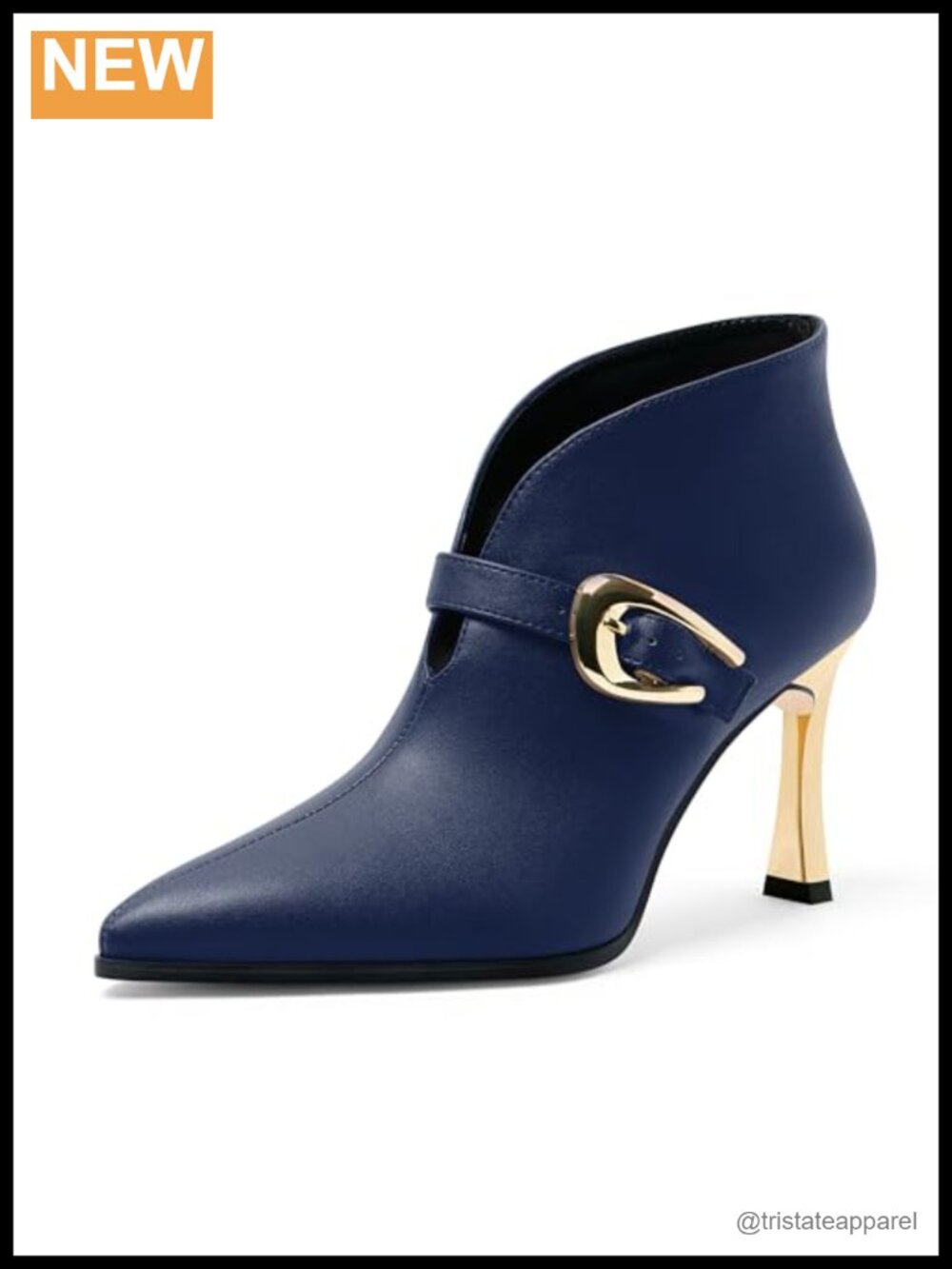 Womens Patent Leather Pointed Toe Kitten Heel Ankle Booties Slip On 3 Inch